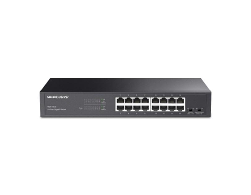 Mercusys 16-Port Gigabit Desktop preklopnik (Switch) 16×10/100/1000Mbps, Plug & Play, Auto-Negotiation, Auto-MDI/MDIX, metalno kučište 