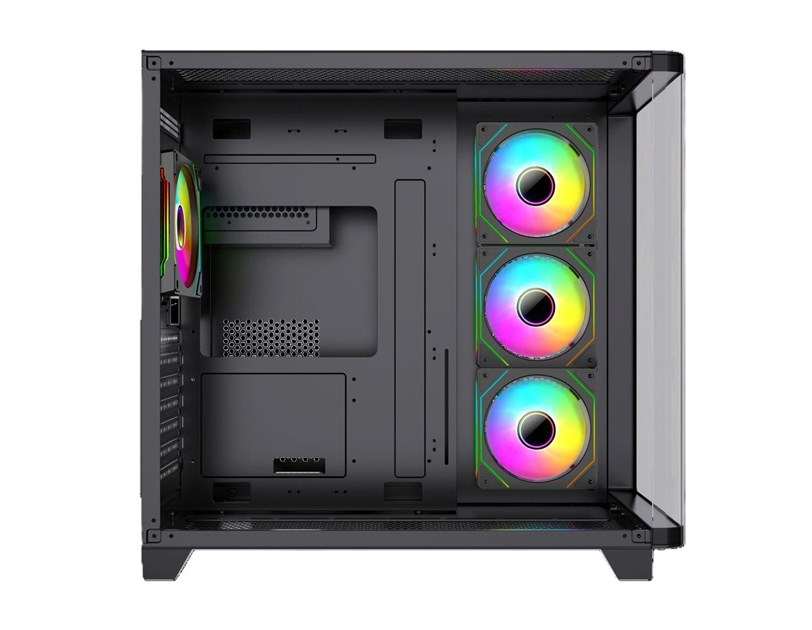 Bit Force CUBE ARGB-TGC-PWM4 Gaming Midi Tower ATX kućište bez napajanja, crno