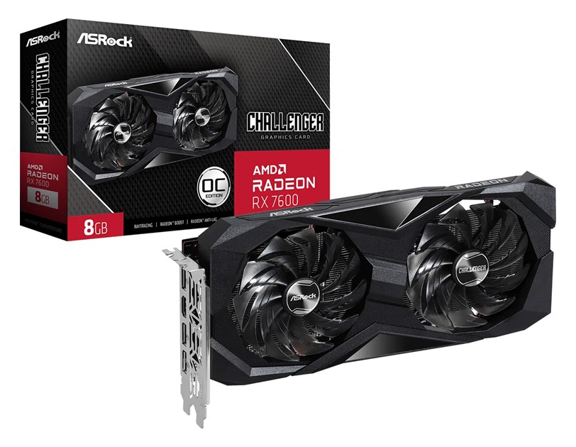 ASRock AMD Radeon RX 7600 Challenger 8GB GDDR6/128-bit, PCIe 4.0, 1× HDMI/3× DP