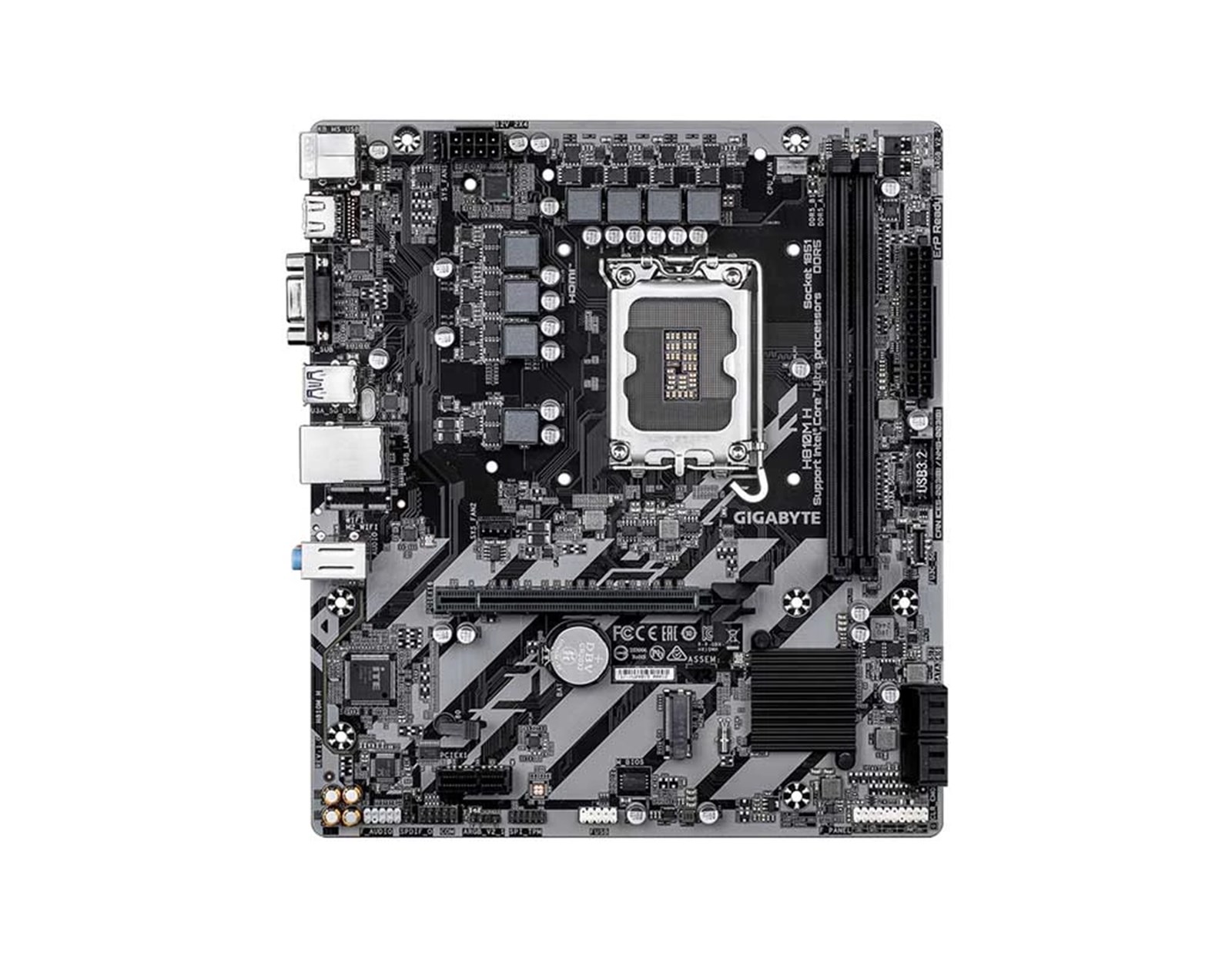 Gigabyte MB H810M H, S.1851, DDR5/6400MHz, PCIe 4.0, G-LAN, VGA/HDMI, mATX