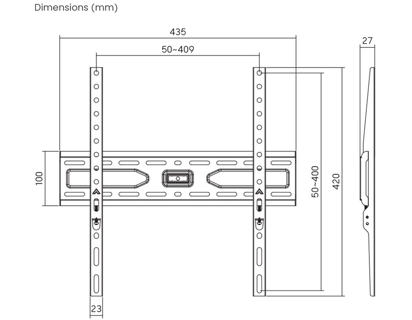 BIT FORCE fiksni zidni nosač za TV BUFFER WM-75-F