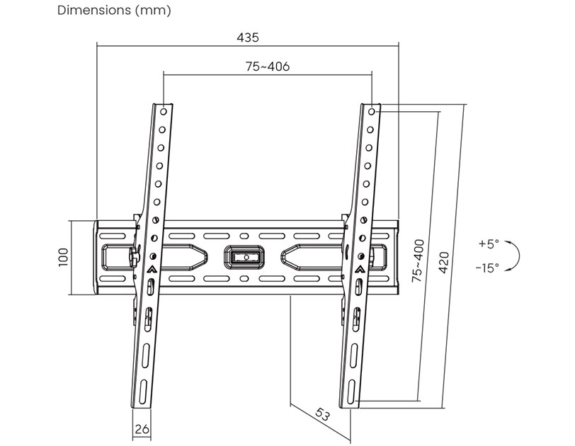 BIT FORCE nagibni zidni nosač za TV BUFFER WM-75-T