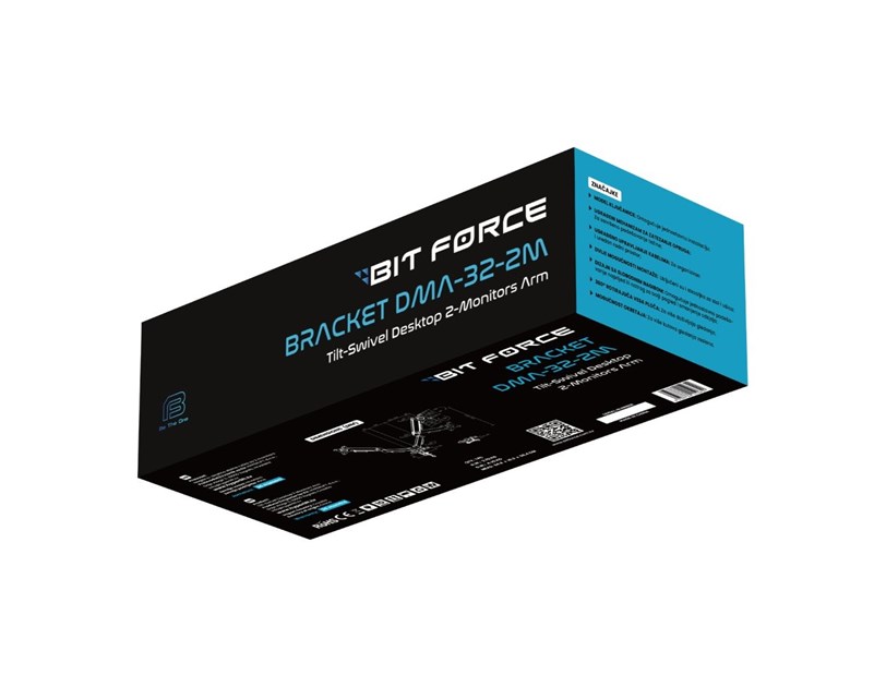BIT FORCE nagibno-okretna stolna ručka za 2 monitora BRACKET DMA-32-2M