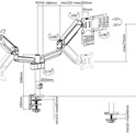 BIT FORCE stolna ručka za 2 monitora s plinskom oprugom BRACKET DMG-32-2M