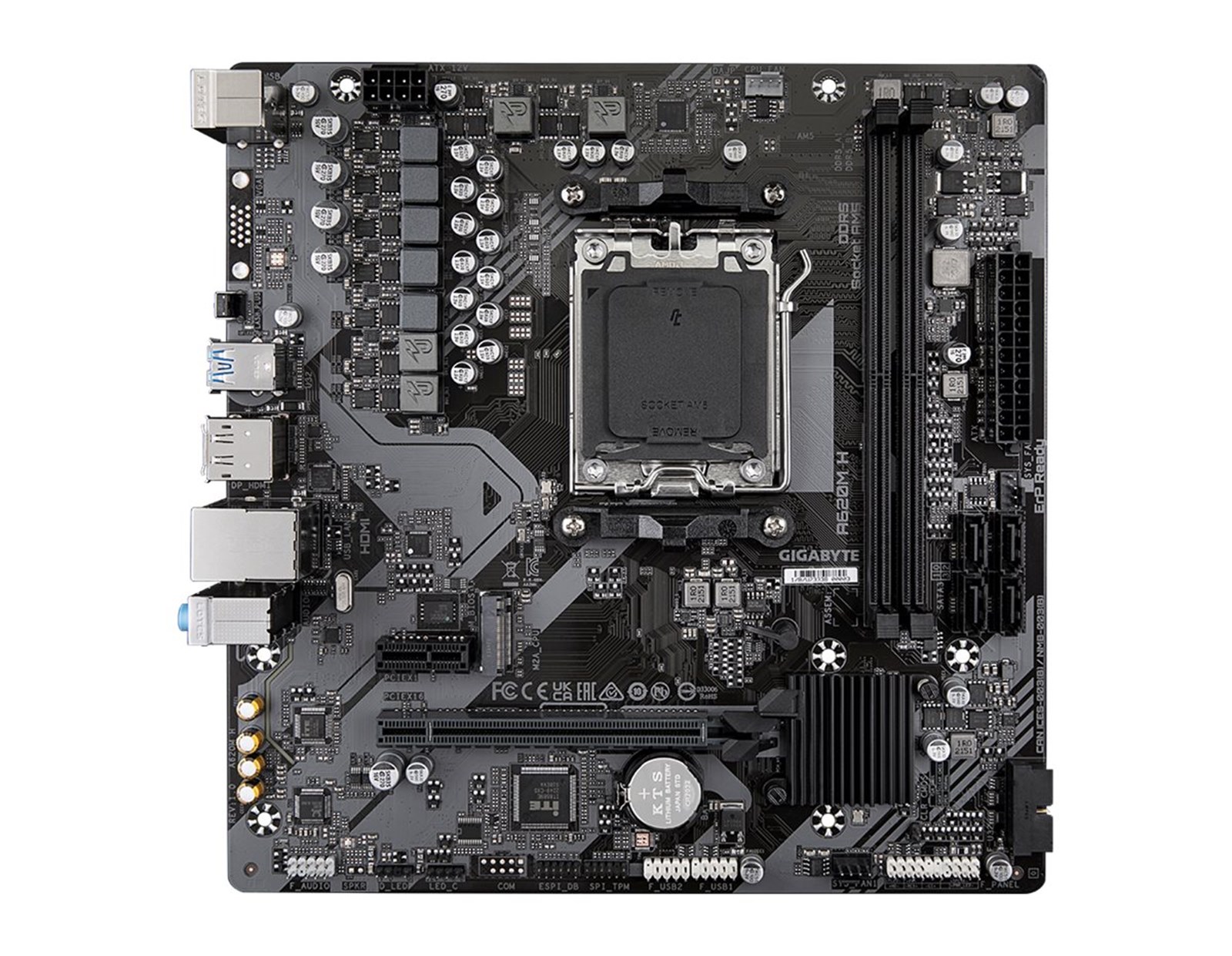 Gigabyte A620M H, S.AM5 2x DDR5/6400(OC), PCIe 4.0, HDMI/DP,  mATX