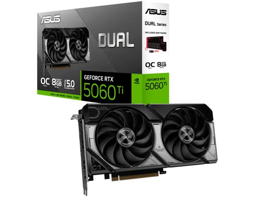 Asus Dual GeForce RTX 5060 Ti 8GB GDDR7/128-bit, PCIe 5.0x16, HDMI/3×DP