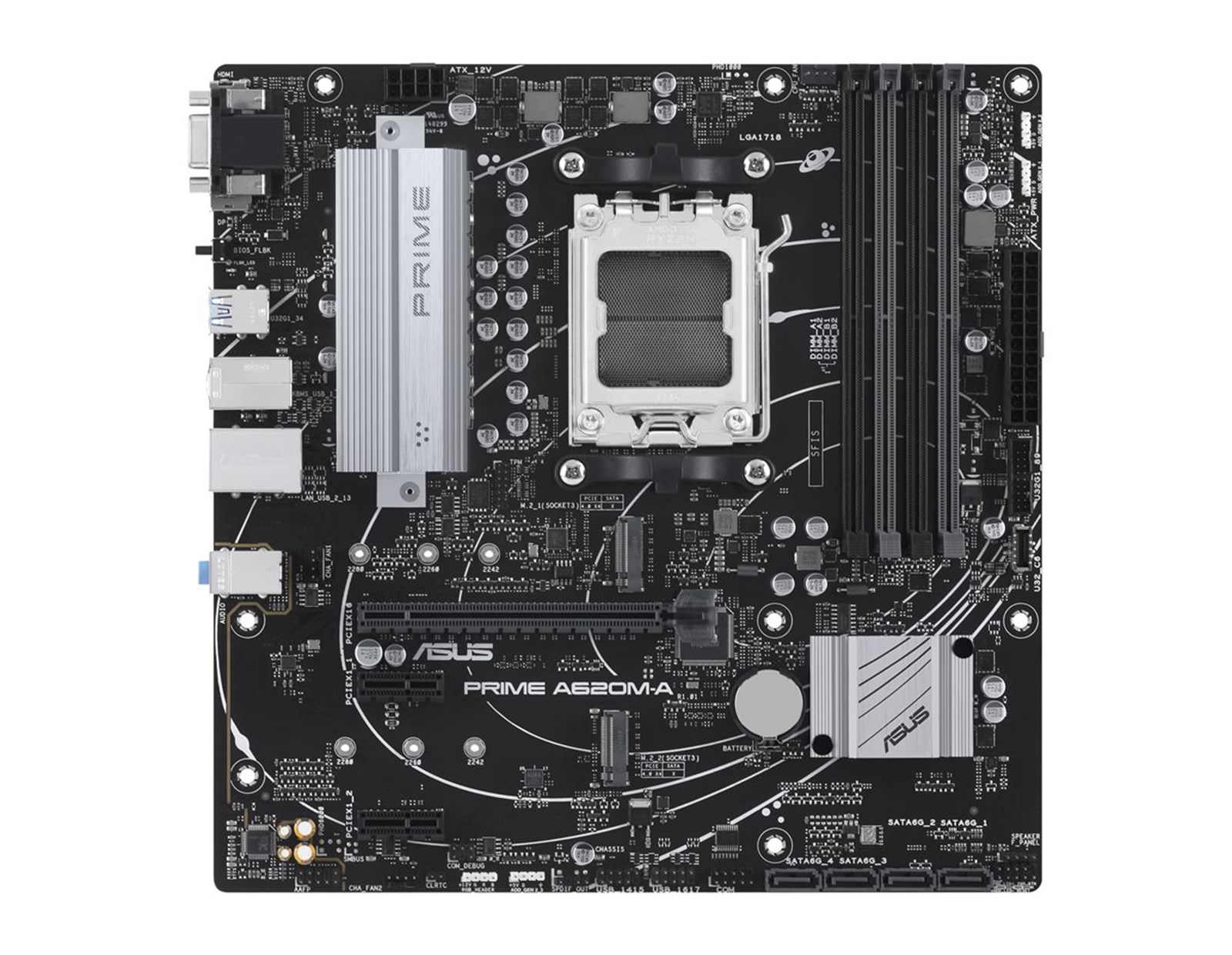 Asus PRIME A620M-A CSM, S. AM5, 4× DDR5-6400MHz (OC), PCIe 4.0, HDMI/2xDP mATX