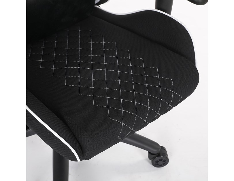 Bit Force KHAN F-2D igraća stolica s potpornim jastučićima, tkanina, 2D naslon za ruke, nosivost 150kg, crno/bijela