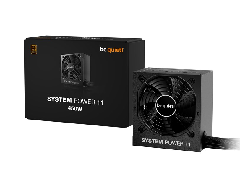 Be Quiet 450W System 11, ATX 3.1 80+ BRONZE, 2×PCIe, 5×SATA, 20+4-pina, 120mm ventilator, crno