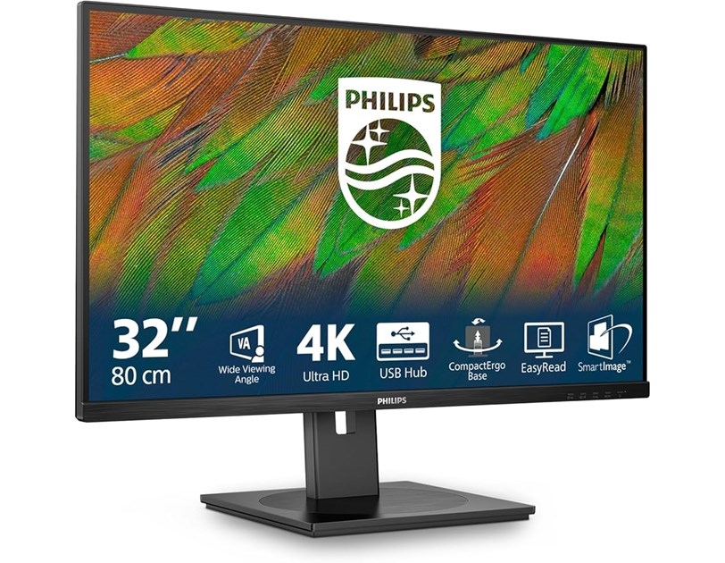 Philips 32" 32B1N3800/00 4K UHD (3840x2160) VA, 350 cd/m2, 3500:1, HDMIx2, DPx1, USB Hub, Pivot, 5Y