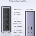 UGREEN Revodok Pro 312 12u1, 2xHDMI, DisplayPort, Thunderbolt 4, USB-C 3.2, USB-A 3.2, USB 3.0, RJ45, čitač kartica TF/SD, 3.5mm