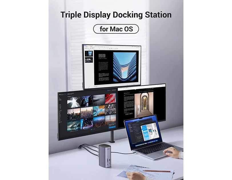 UGREEN Revodok Pro 312 12u1, 2xHDMI, DisplayPort, Thunderbolt 4, USB-C 3.2, USB-A 3.2, USB 3.0, RJ45, čitač kartica TF/SD, 3.5mm