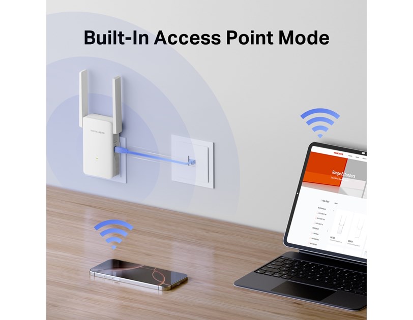 Mercusys AX3000 bežični pojačivač dometa (Range Extender Wi-Fi 6) Dual Band 574Mbps/2402Mbps (2.4GHz/5GHz) 1×G-LAN, 2×vanjska antena