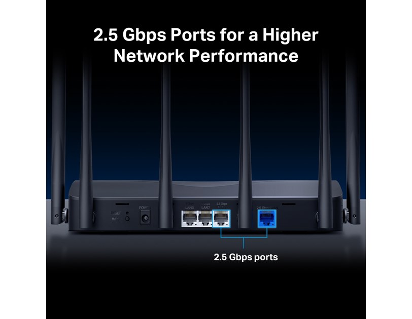 Mercusys BE3600 bežični usmjerivač (Duali-Band Wi-Fi 7 Router) 688Mbps/5760Mbps (2.4GHz/5GHz), 802.11be/ax/ac/a/b/g/n, 3×G-LAN, 1×G-WAN, 6x fiksne omni-direkcione antene