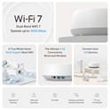 TP-Link BE3600 Tri-Band Whole Home Mesh WiFi 7, 688Mbps/4324 Mbps (2.4GHz/5GHz) 2×2.5 Gbps port, Deco App