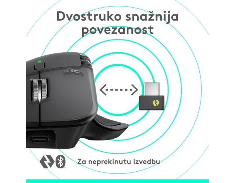 Logitech MX Master 4 bežični miš, USB, graphite (910-007562)