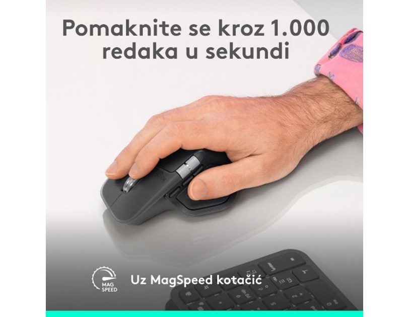 Logitech MX Master 4 bežični miš, USB, graphite (910-007562)