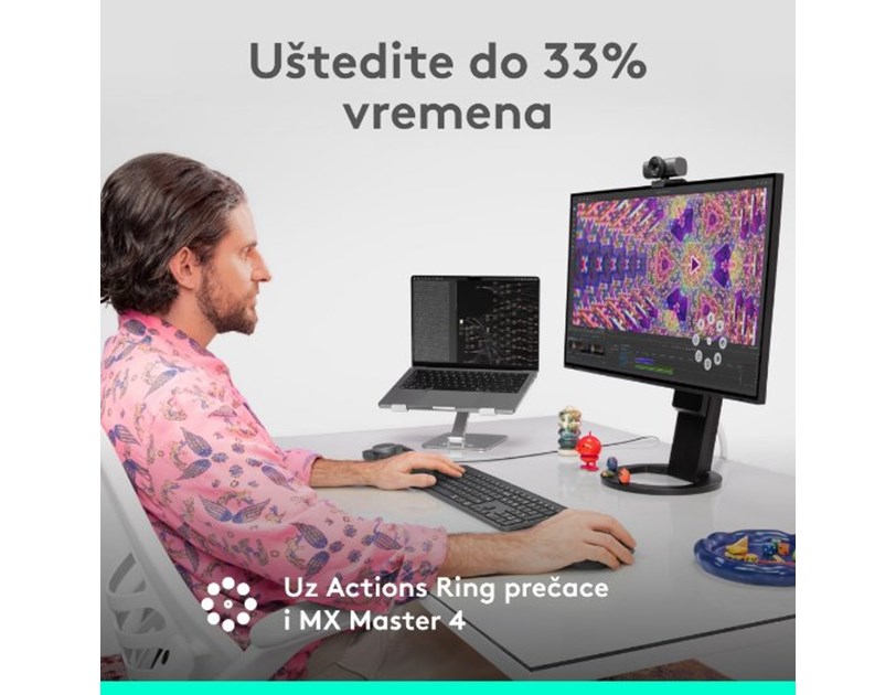 Logitech MX Master 4 bežični miš, USB, graphite (910-007562)