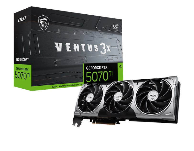 MSI GeForce RTX 5070 TI Ventus 3X OC 16GB GDDR7, PCIe 5.0, HDMI/3×DP