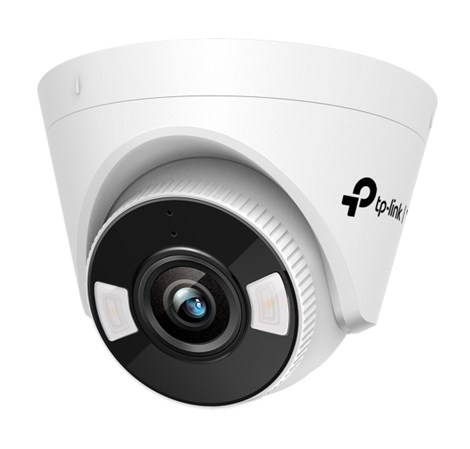 TP-LINK 4MP Full-Color Turret Net, H.265+/H.265/H.264+/H.264, 1/3" Progressive Scan CMOS, Color/0.04 Lux@F1.6, 0 Lux with IR/White Light, 25fps/30fps ( 2560x1440,2304x1296, 2048x1280, 1920x1080),  PoE