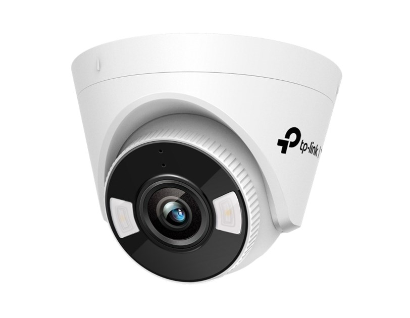 TP-LINK 4MP Full-Color Turret Net, H.265+/H.265/H.264+/H.264, 1/3" Progressive Scan CMOS, Color/0.04 Lux@F1.6, 0 Lux with IR/White Light, 25fps/30fps ( 2560x1440,2304x1296, 2048x1280, 1920x1080),  PoE
