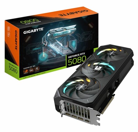Gigabyte nVidia GeForce RTX5080 Gaming OC 16GB GDDR7, PCI-E 5.0/256 bit, 1× HDMI, 3 x DP