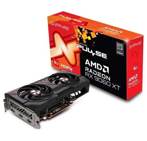 Sapphire Pulse Gaming Radeon RX 9060 XT 16GB GDDR6, PCIe 5.0x16, 2×HDMI/1×DP