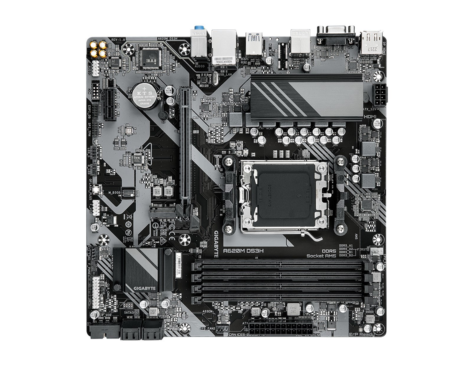 Gigabyte MB A620M DS3H, S.AM5 4x DDR5/7600(OC), PCIe 4.0, G-LAN, HDMI ...