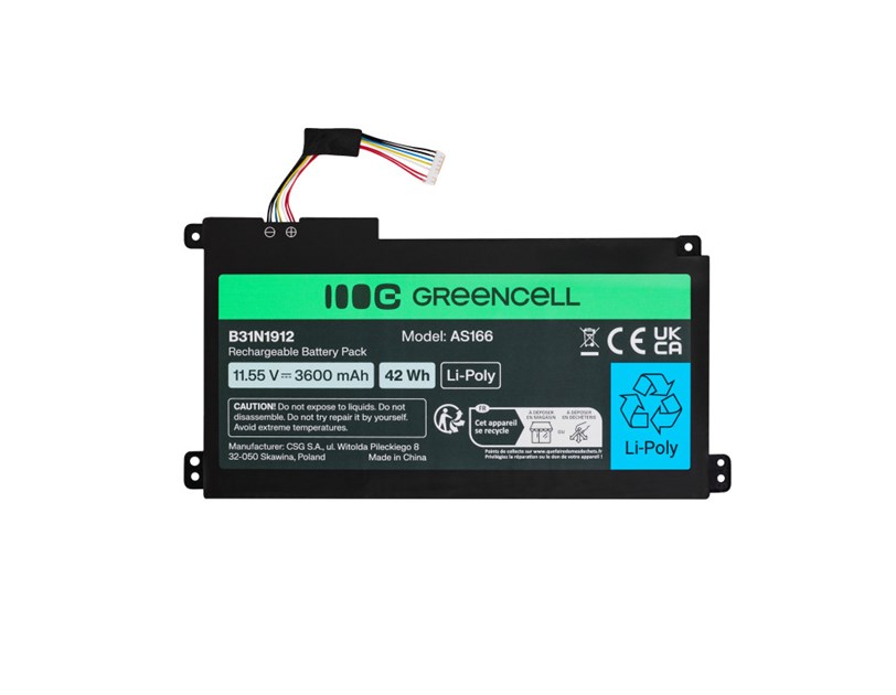 Green Cell (AS166) baterija 31N1912 / B31N1912 3HWPP za ASUS VivoBook 14: E410MA, L410MA, E410KA, E510MA