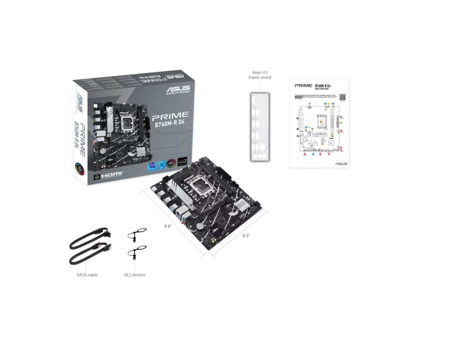 Asus MB Prime B760M-R D4, S.1700, 2xDDR4/5333(OC), PCIe 4.0, 2.5 G-LAN, HDMI, mATX