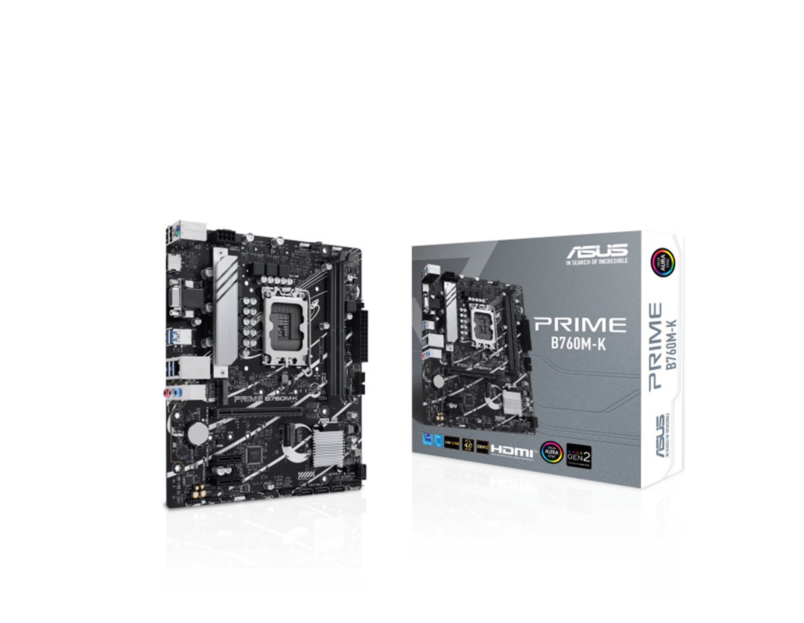 Asus MB Prime B760M-K, S.1700, 2xDDR5/8000(OC), PCIe 4.0, 2.5 G-LAN, VGA/HDMI, mATX