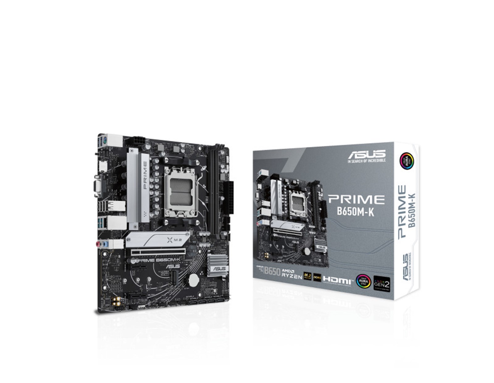 Asus MB Prime B650M-K, S.AM5, 2xDDR5/8000(OC), PCIe 4.0, 2.5 G-LAN, VGA/HDMI, mATX