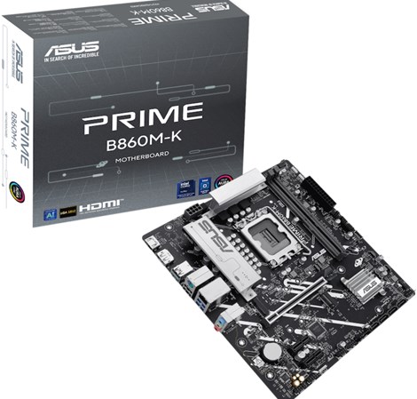 Asus MB Prime B860M-K, S.1851, 2xDDR5/8400(OC), 2.5G-LAN, HDMI/DP, mATX