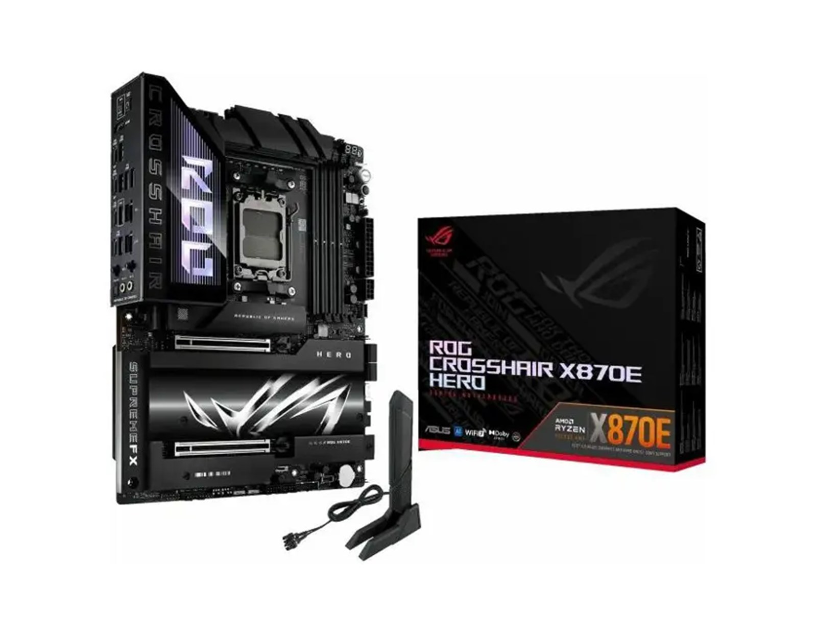 Asus MB ROG Crosshair X870E Hero, S.AM5, 4xDDR5/8600(OC), PCIe 5.0, 5 G-LAN, USB4, HDMI, WiFi, ATX