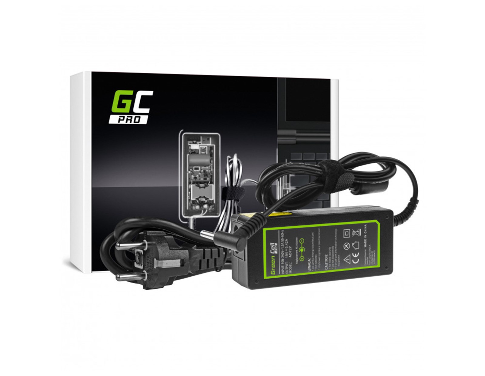 Green Cell (AD72P) AC adapter 19V 3.42A 65W za AsusPro BU400 BU400A PU551 PU551L PU551LA PU551LD PU551J PU551JA