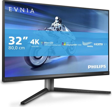 Philips 32" 32M2N6800M/00 4K UHD (3840x2160) IPS Mini LED 16:9, Pivot,1250 nits, 144 Hz, 1000:1, 1 ms, HDMIx2, DP, USB-Ax3, USB-B, HDR1000
