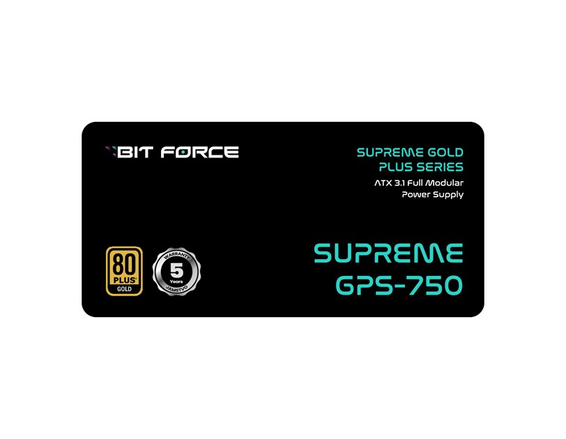 BIT FORCE napajanje 750W 80+ GOLD SUPREME GPS-750, modularno, ATX 3.1, PCI-E 5.1, FDB