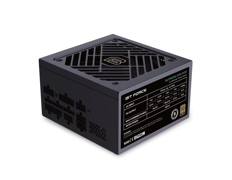 BIT FORCE napajanje 1000W 80+ GOLD SUPREME GPS-1000, modularno, ATX 3.1, PCI-E 5.1, FDB