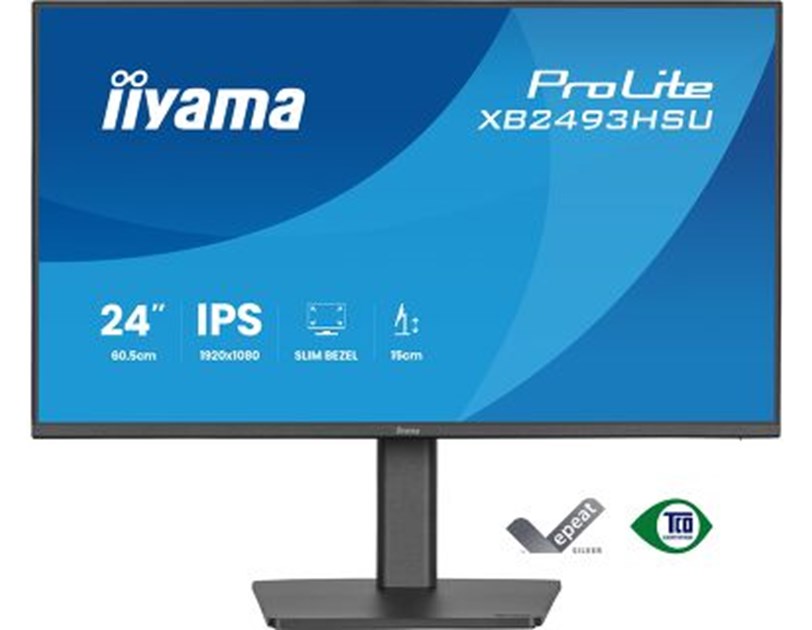 IIYAMA 24" XB2493HSU-B1 FHD (1920x1080) IPS Pivot, 16:9, 350 cd/m2, 1500:1, 120Hz, 1ms, HDMI, DP, USBx2, zvučnici