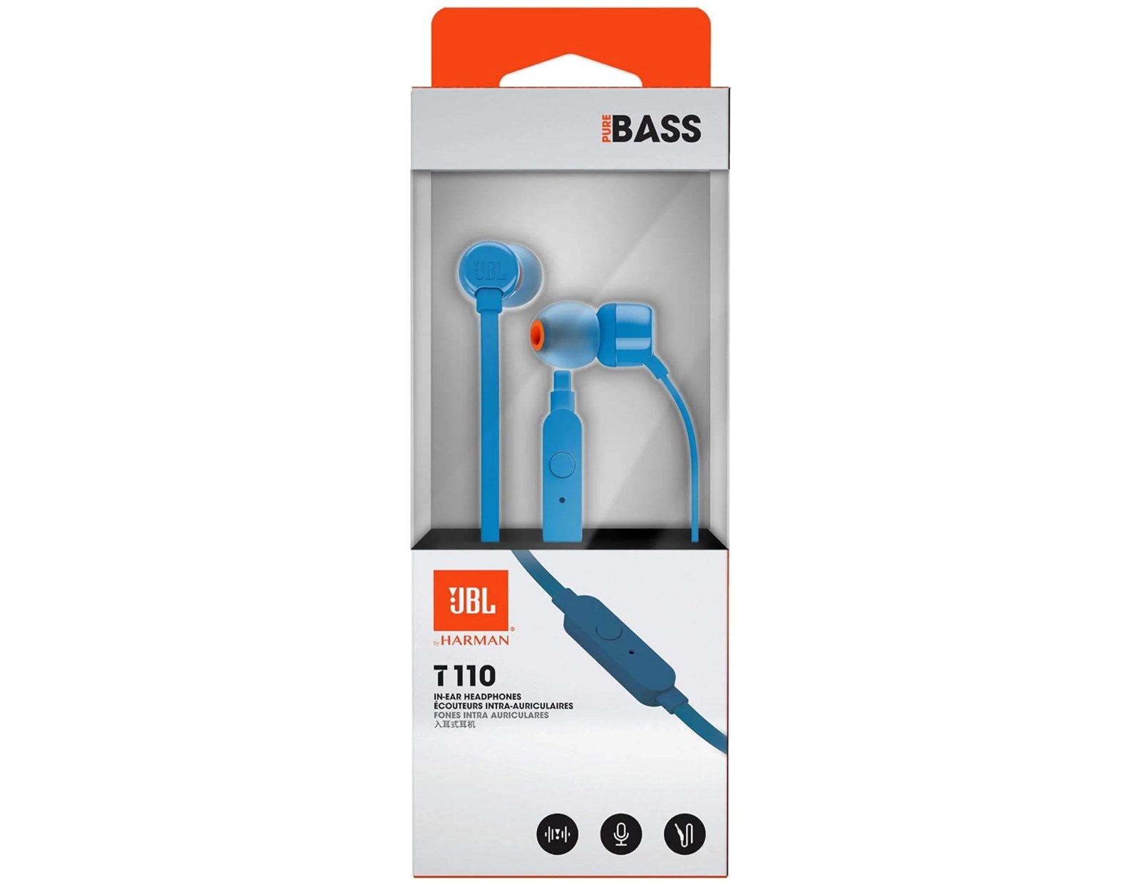 JBL T110E, in-ear slušalice s mikrofonom i upravljanjem s jednom tipkom, plave