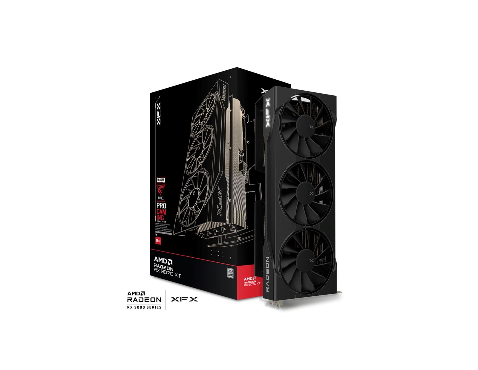XFX Radeon RX 9070 XT Triple Fan 16GB GDDR6, PCIe 5.0x16, 1×HDMI/3×DP SI ONLY, BULK