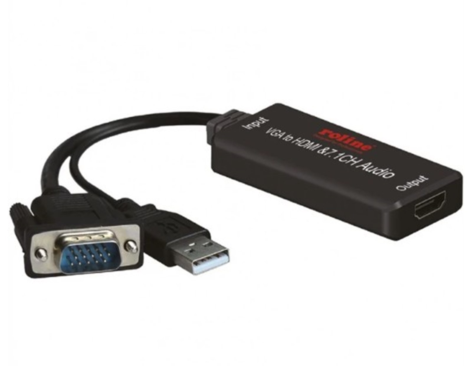 Roline adapter/kabel VGA+Audio - HDMI, M/F, 7.1ch audio pretvarač, 0.15m
