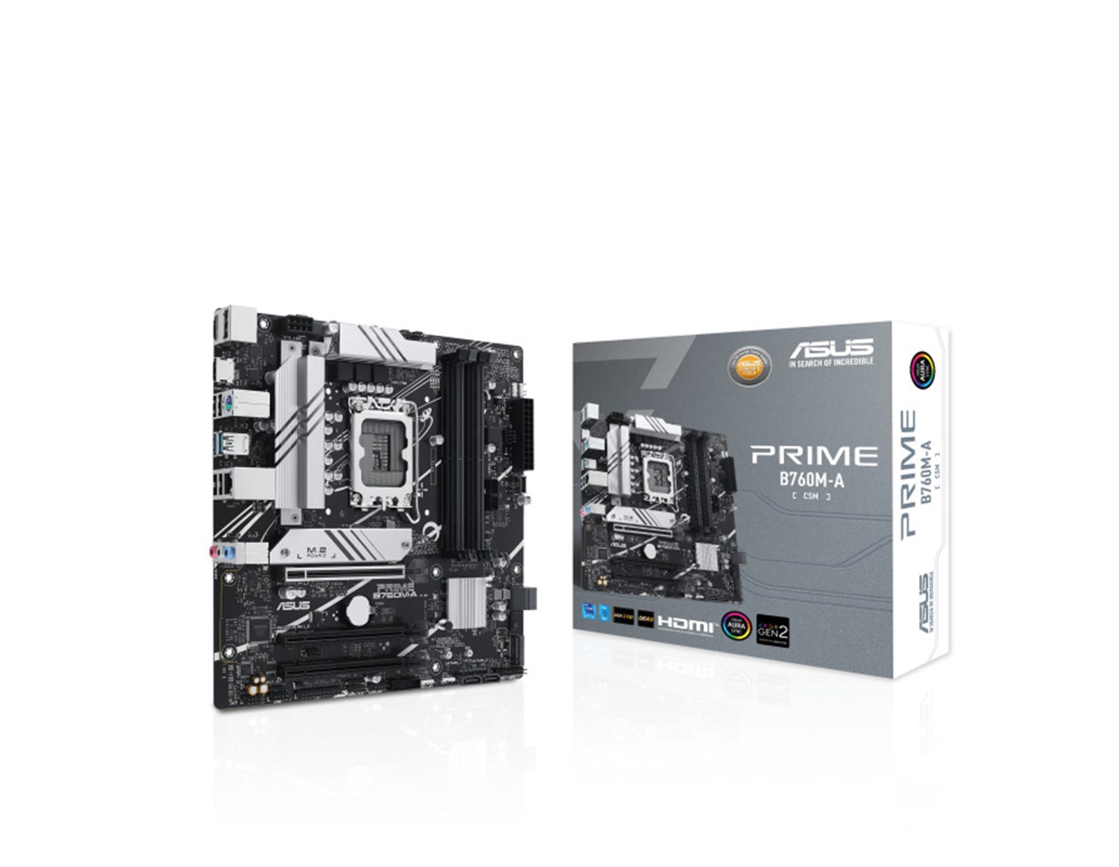 Asus MB PRIME B760M-A-CSM, S.1700, 4xDDR5/7200(OC), PCIe 4.0, 2×HDMI/DP, mATX
