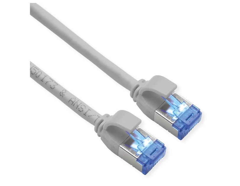 Roline S/FTP (PiMF) Cat.6a Data Center mrežni kabel (Class EA), Slim, LSOH, tangle free, sivi, 0.5m