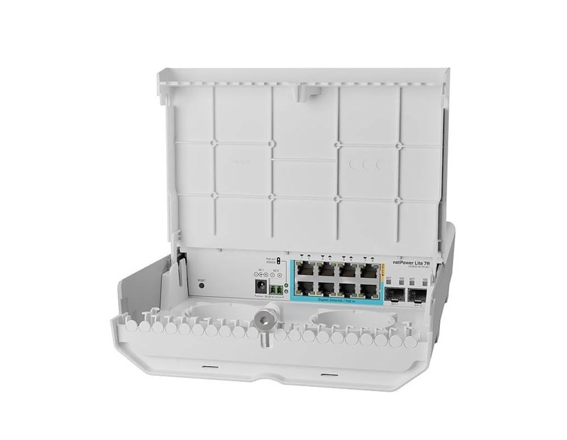 Mikrotik Cloud Smart Switch CSS610-1Gi-7R-2S+OUT, 8×10/100/1000 Ethernet ports, 7x 1G PoE-in, 1G PoE-out, SwOS
