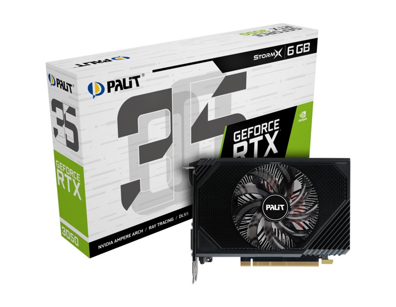 Palit GeForce RTX3050 StormX 6GB GDDR6/96-bit, PCIe 4.0, DVI/HDMI/DP