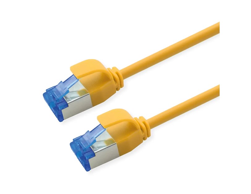 Roline  S/FTP (PiMF) Data Center mrežni kabel, Cat.6A (Class EA), slim, LSOH, tangle free, 0.3m, žuti