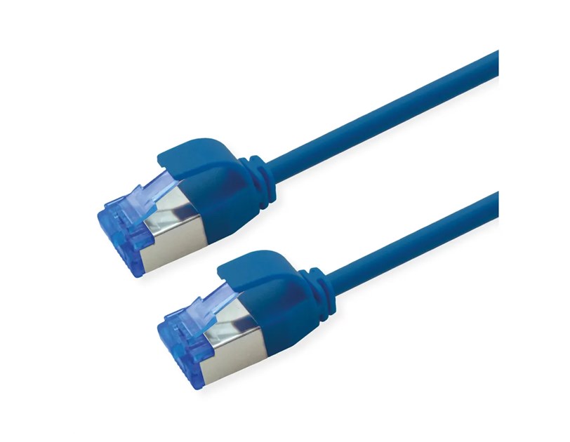 Roline  S/FTP (PiMF) Data Center mrežni kabel, Cat.6A (Class EA), slim, LSOH, tangle free, 1.5m, plavi