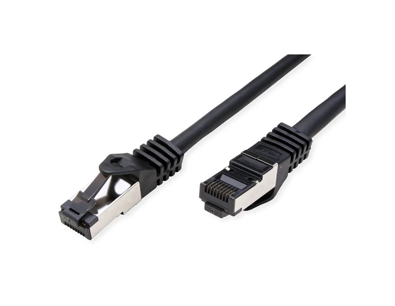 Roline VALUE S/FTP mrežni kabel Cat.8 (Class I), LSOH, stranded, 1.0m, crni