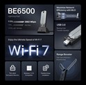 TP-Link BE6500 Archer TBE400UH Wi-Fi 7 High Gain Wireless USB Adapter, 2882Mbps/2882Mbps/688Mbps (2.4GHz/5GHz/6GHz), 2× High-Gain Tri-Band Antennas